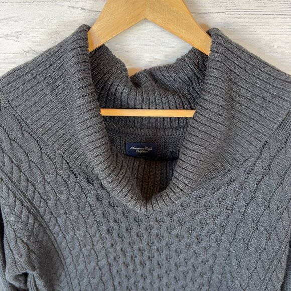 American Eagle Outfitters Sweater Womens Size Large Chunky Cable Knit Cowl Neck - Picture 4 of 7